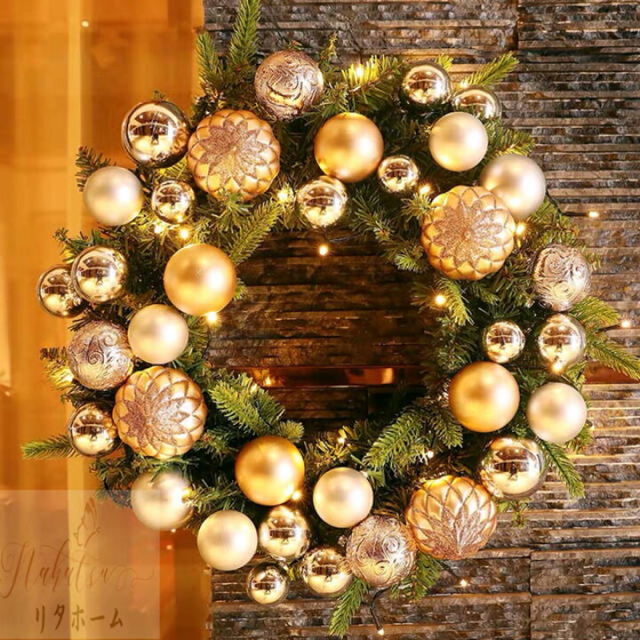 楽天市場】A006114クリスマスリース クリスマス花輪 ドアリース 壁飾り  