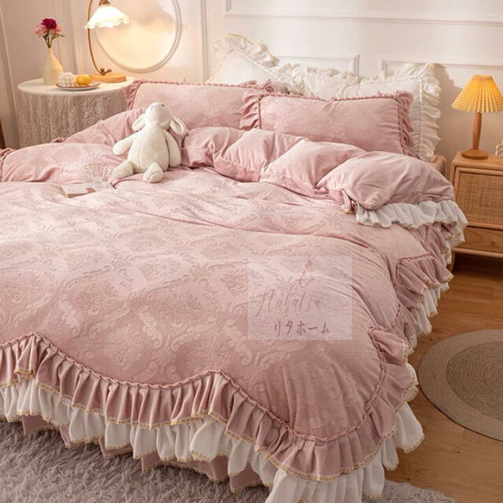 楽天市場】A006363ワイドダブル ベッド用品4点セット ．寝具 枕カバー  