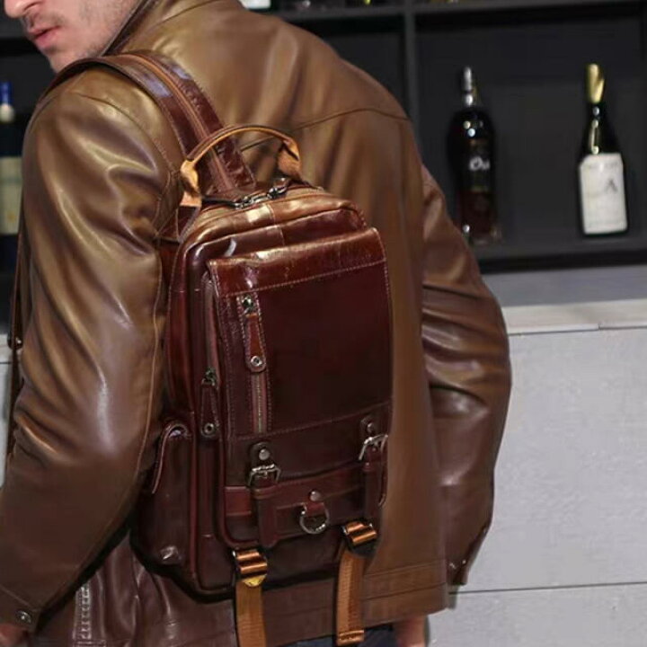 楽天市場】A006455多機能バッグ 高品質本革 手染め手縫い 牛革レザー  