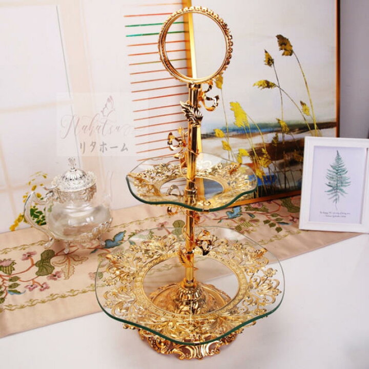 楽天市場】A006614ケーキ スタンド プレート 2段セット アフタヌーンテ  