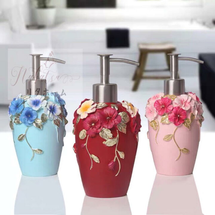 楽天市場】A007394シャンプー ボトル バスルーム シャンプー花柄 