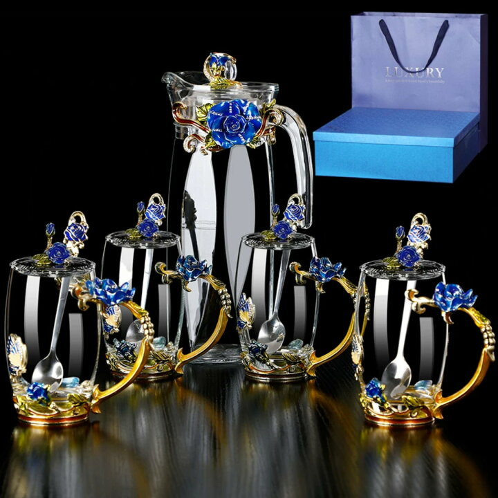 楽天市場】花柄ガラス製 ティーカップ セット食器 コーヒーカップ 豪華  