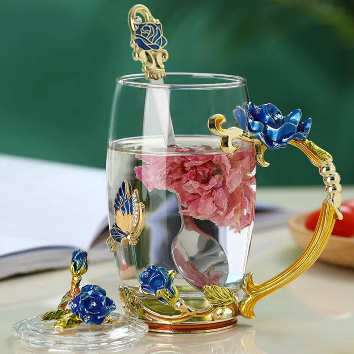 楽天市場】花柄ガラス製 ティーカップ セット食器 コーヒーカップ 豪華  