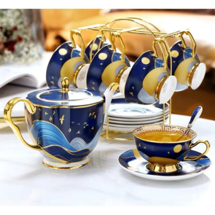 ティー コーヒーカップセット カップ＆ソーサー6客セット ．陶磁器 