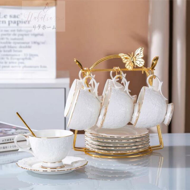 楽天市場】A041045ティー・コーヒーカップセット カップ＆ソーサー6客  