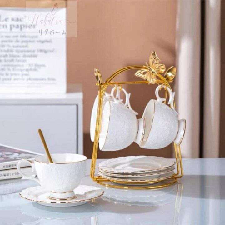 楽天市場】A041047ティー・コーヒーカップセット カップ＆ソーサー4客  