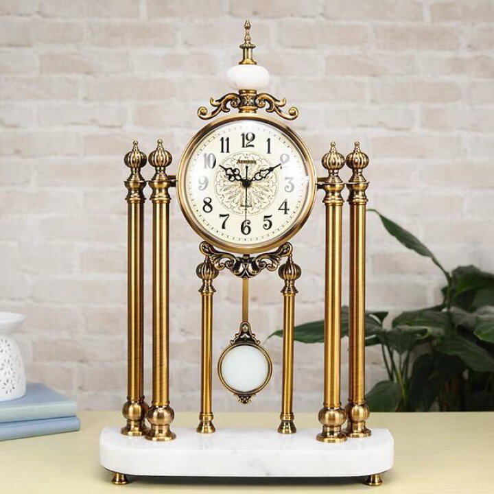楽天市場】A041141アメリカ式 復古置時計 高級置物 静音置時計 大理石  