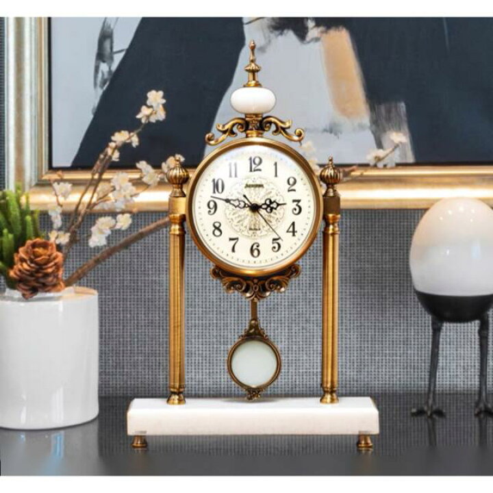 楽天市場】A041144アメリカ式 復古置時計 高級置物 静音置時計 大理石  
