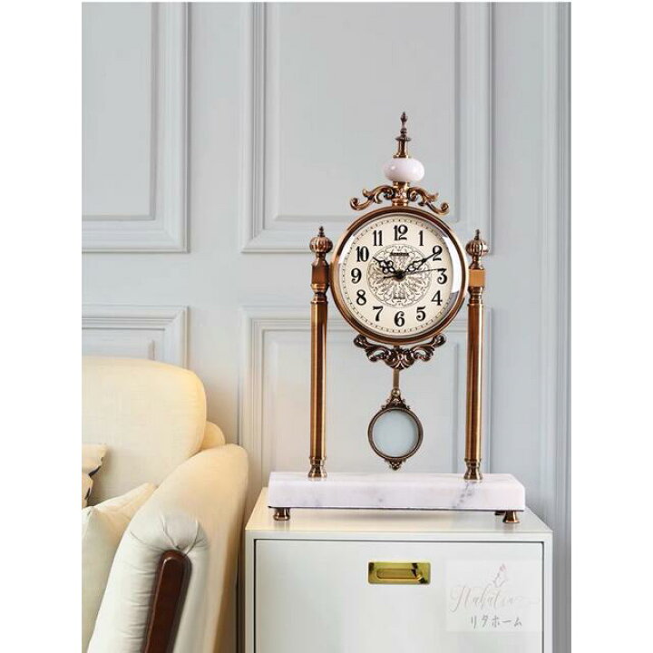 楽天市場】A041145アメリカ式 復古置時計 高級置物 静音置時計 大理石  