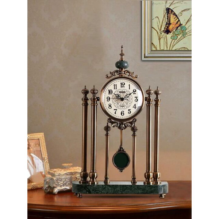 A036074アメリカ式 復古置時計 高級置物 静音置時計（楽天市場  