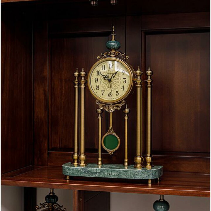 楽天市場】A041148アメリカ式 復古置時計 高級置物 静音置時計 大理石  