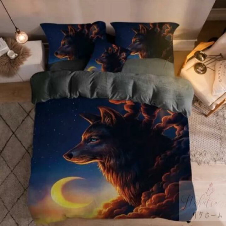 楽天市場】ワイドダブル ベッド用品4点セット ．寝具 枕カバー掛け布団  