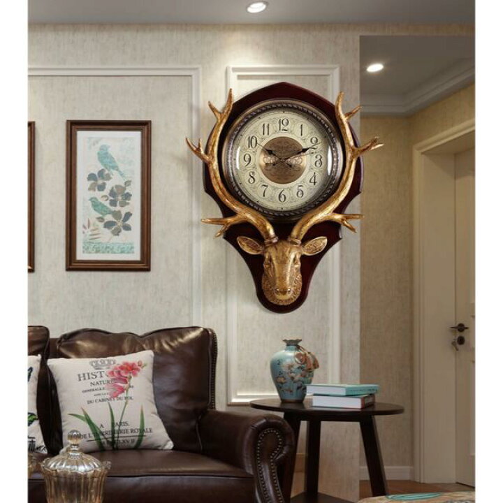 楽天市場】A041817壁掛け時計 クロック かけ時計 掛け時計 シカ  