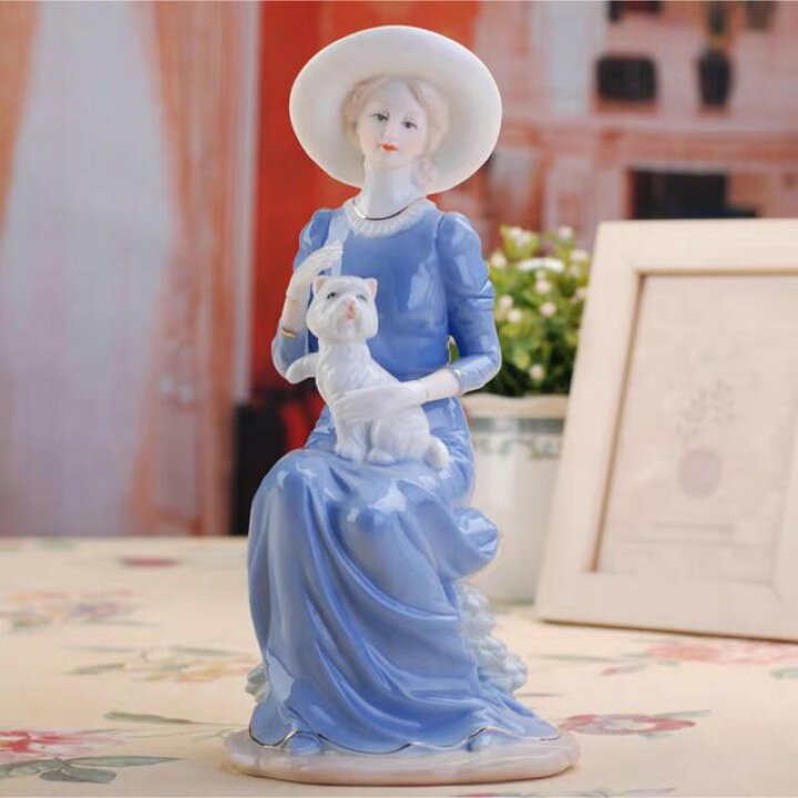 楽天市場】A041923陶器 置物 西洋調陶器 北欧風磁器 陶器製人形 磁器  