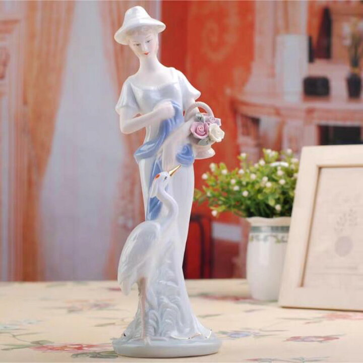 楽天市場】A041928陶器 置物 西洋調陶器 北欧風磁器 陶器製人形 磁器  