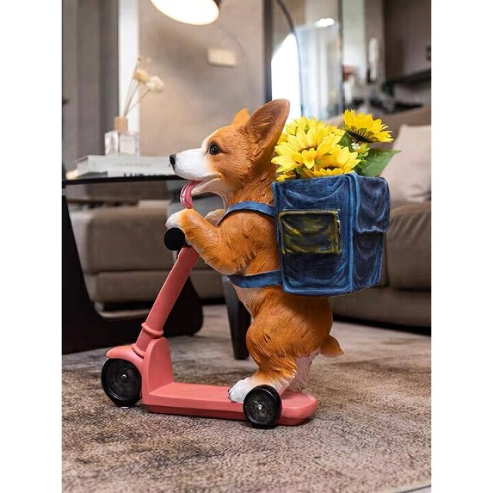 楽天市場】A056031新品 収納 置物 植木鉢 盆栽工芸品 コーギー犬雑貨  