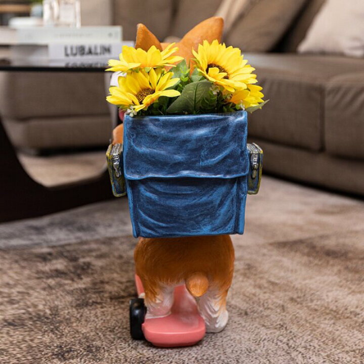 楽天市場】A056031新品 収納 置物 植木鉢 盆栽工芸品 コーギー犬雑貨  