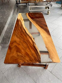高級レジンテーブル ウッドリバーテーブル 樹脂テーブル ダイニングテーブル 天然木テーブル リバーテーブル 川の流れ（幅180cm)