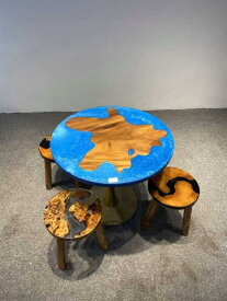 高級レジンテーブル ウッドリバーテーブル 樹脂テーブル ダイニングテーブル　 天然木テーブル リバーテーブル （幅80cm)一点だけ