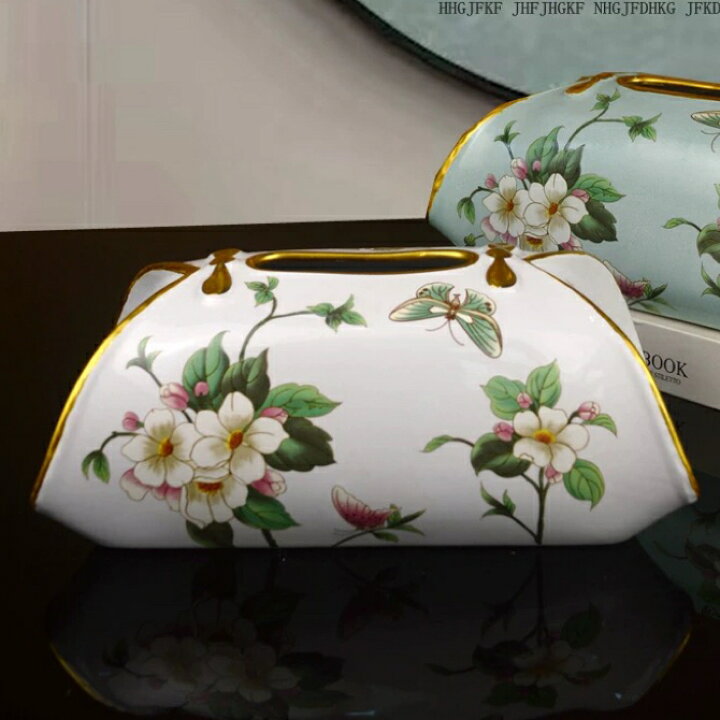 楽天市場】A006413高級ティッシュケース ティッシュボックス 陶瓷器 花  