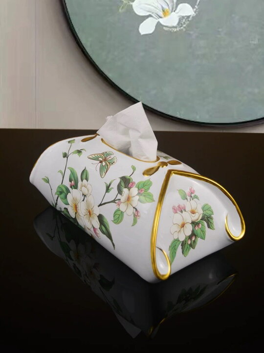 楽天市場】A006413高級ティッシュケース ティッシュボックス 陶瓷器 花  