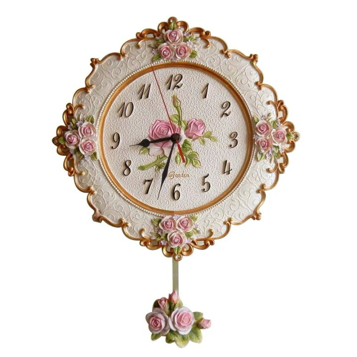 楽天市場】A006526インテリア 壁掛け時計 靜音 かけ時計 姫系雑貨  
