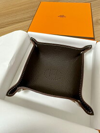 エルメス HERMES ヴィド ポッシュ ミニ ミーズ エ ルランス デスク トレー 小物入れ トリヨンリス レザー フォーヴ ブラウン B刻印