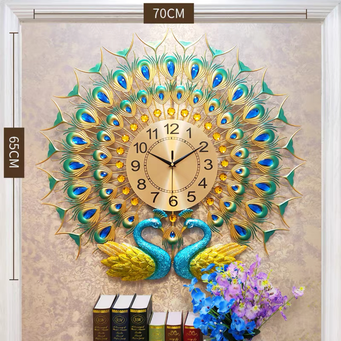 楽天市場】壁掛け時計 壁飾り ．高級掛け時計 クジャク : リタハウス