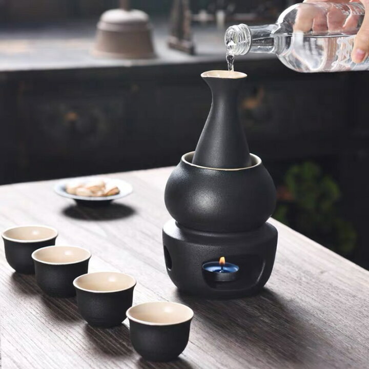 楽天市場】酒器7点セット 陶器 酒燗器付き 徳利 熱燗 冷酒 高級感 清酒 