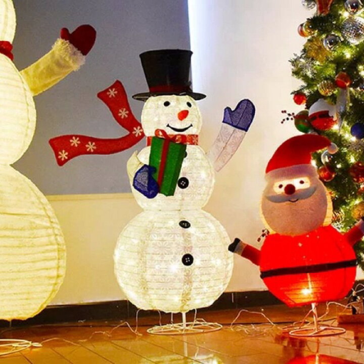 楽天市場】A014641ガーデンライト 置物クリスマス サンタ 雪だるま  