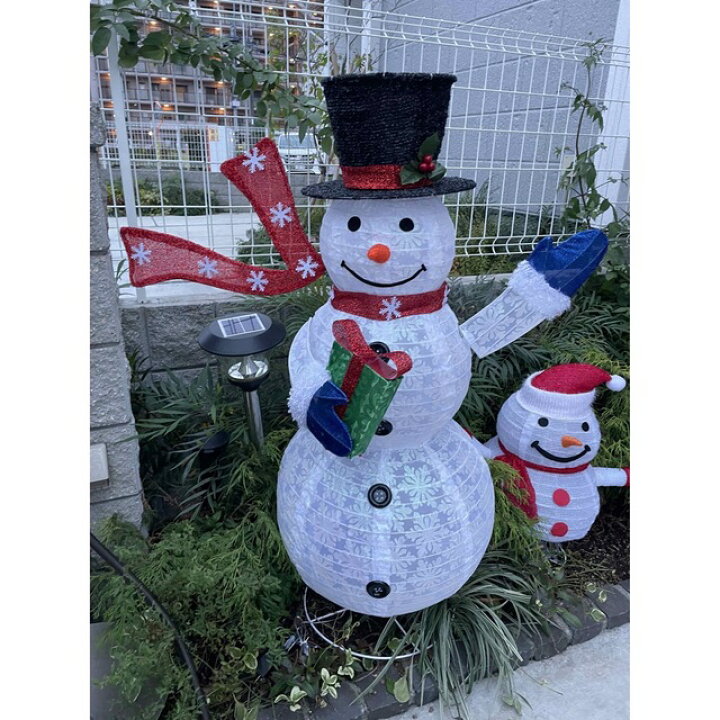 楽天市場】A014641ガーデンライト 置物クリスマス サンタ 雪だるま  