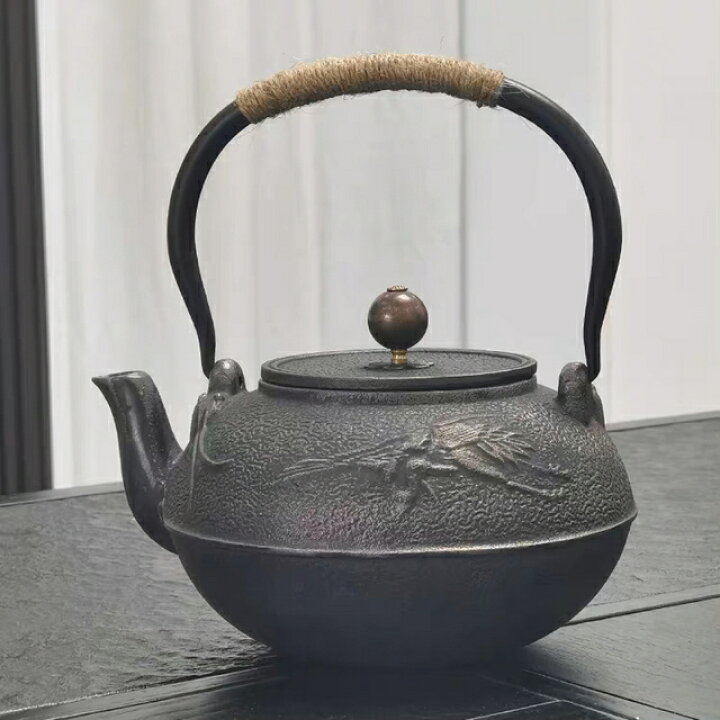 楽天市場】鋳鉄 鉄 急須 職人手作り鉄瓶 やかん 提梁壺 茶壺 水壷 煮茶 