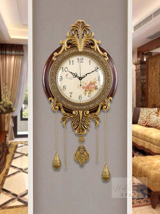 楽天市場】A001969掛けクロック。壁掛け時計 かけ時計 高級感 振り子  