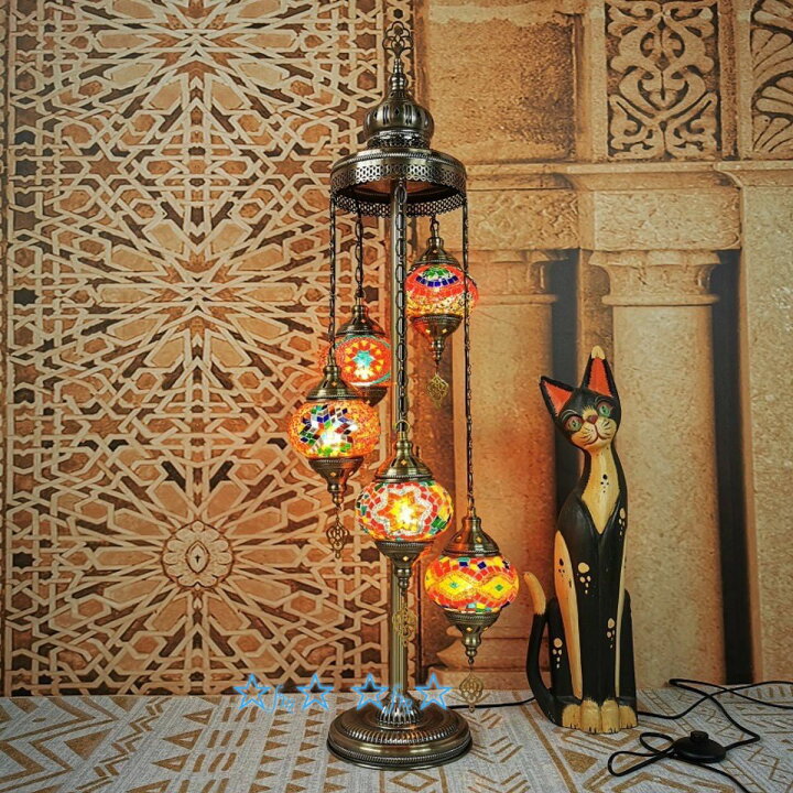 楽天市場】A0000025灯モザイクランプ フロアスタンド トルコランプ  