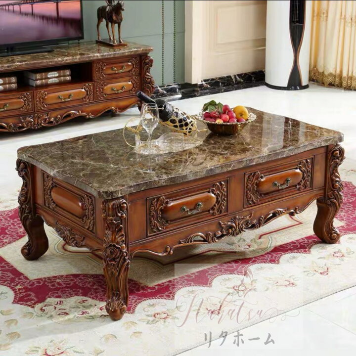楽天市場】高級人造大理石センターテーブル ローテーブル アンティーク  