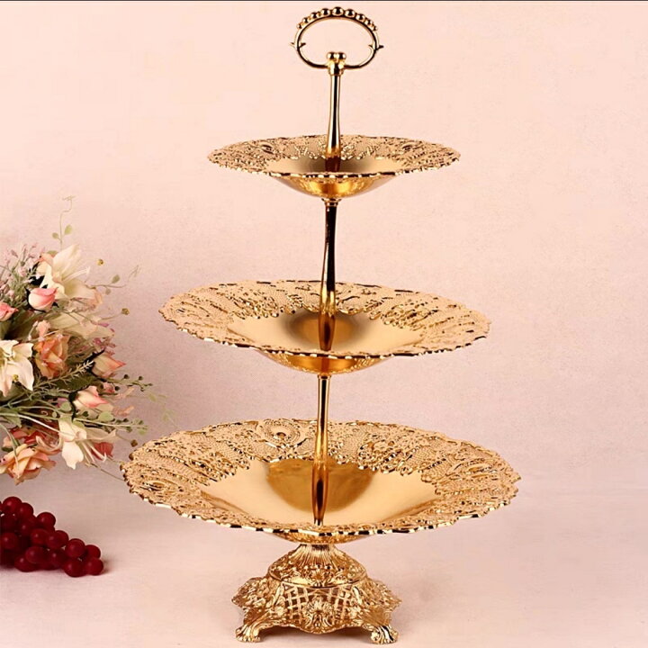 楽天市場】A000812豪華 ケーキスタンド フルーツ盛り 三段トレイ  