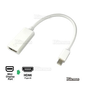 Mini DisplayPort MiniDP HDMI 変換アダプタ コネクタ ミニディスプレイポート 変換 接続 中継 配線 コード ミニディスプレイ ポート Mini Display port HDMIケーブル MiniDisplayportケーブル hdmiケーブル Thunderbolt HDMI変換ケーブル 音声出力サポート dp-hdmi