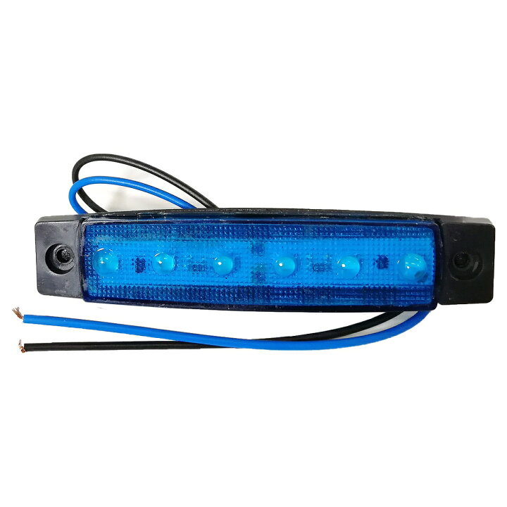 楽天市場 トラック Ledサイドマーカー 角型 24v専用 片側 6連led サイドマーカー 1個 車幅灯 路肩灯 車高灯 角マーカーランプ ブルー 青 リテマス