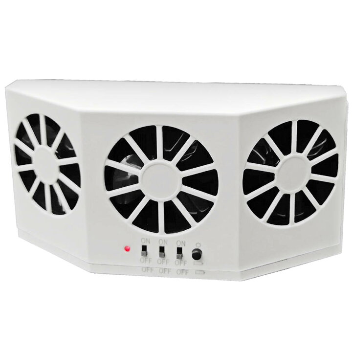 楽天市場 ソーラーファン 車内換気扇 空気清浄機 自動車用太陽電池式扇風機 ホワイト 電池不要 窓に挟むだけ 簡単冷房 換気 脱臭 送風 送風機 エコ 扇風機 扇風機 車用換気扇 冷却ファン カー用品 車載用品 電装用品 内装 リテマス