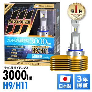 XtBACg oCNp RIZING3 H9 H11 6000K 3000lm DC12V ϐk20G 50000 q[gVN h ho mCY΍ { LED wbhCg nCr[ [r[ CWO3 SPHERELIGHT po