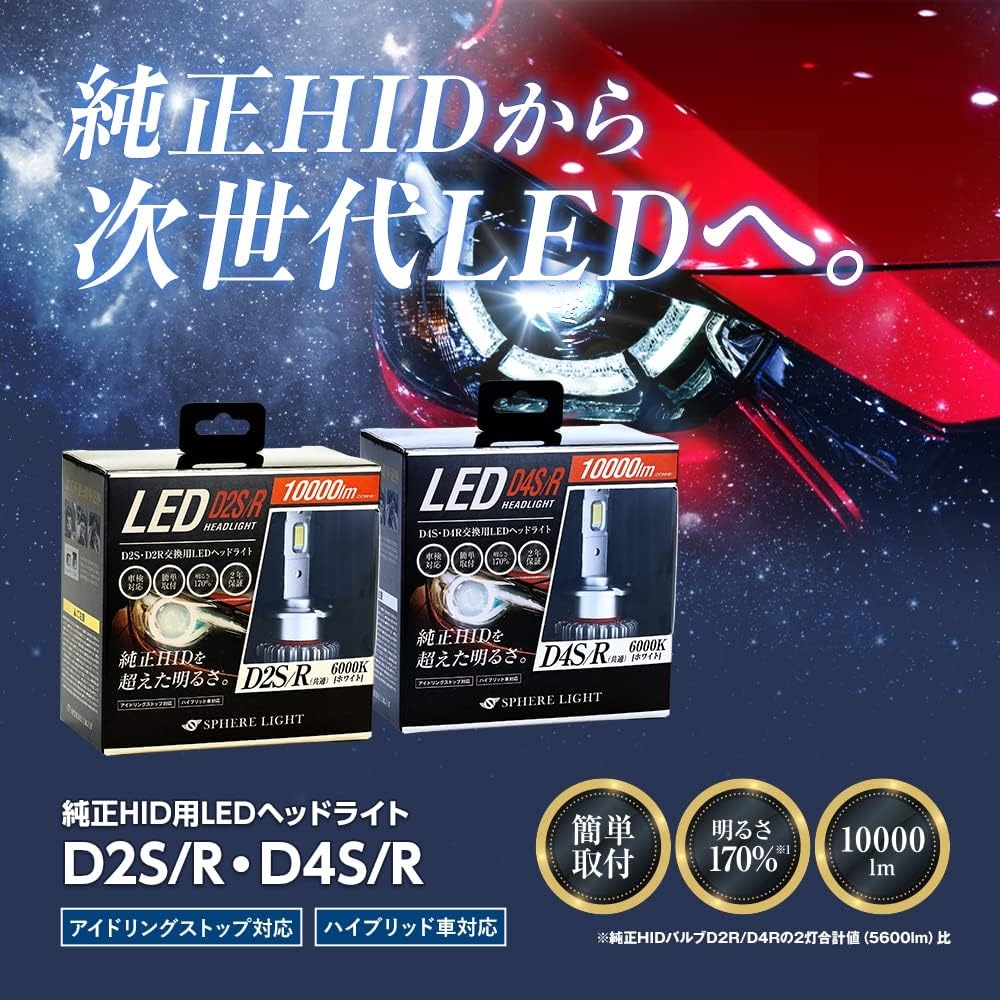 楽天市場】スフィアライト 純正HID用 LEDヘッドライト D2S D2R LED