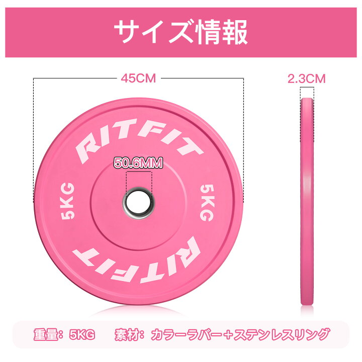 楽天市場】RITFIT バーベルプレート ダンベルプレート ラバープレート 