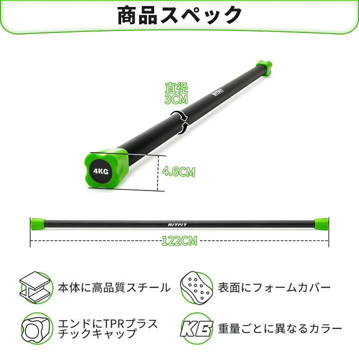 楽天市場】【インフルエンサー専用10%OFF】RITFIT ウエイトバー 重量 