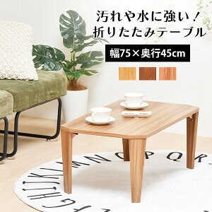 折りたたみテーブル 一人用 75 おしゃれ 幅75×奥行き45cm [ ローテーブル 折りたたみ 小さめ 一人暮らし 机 軽い リビングテーブル テーブル 子ども キッズ ローテーブル折りたたみ センターテ