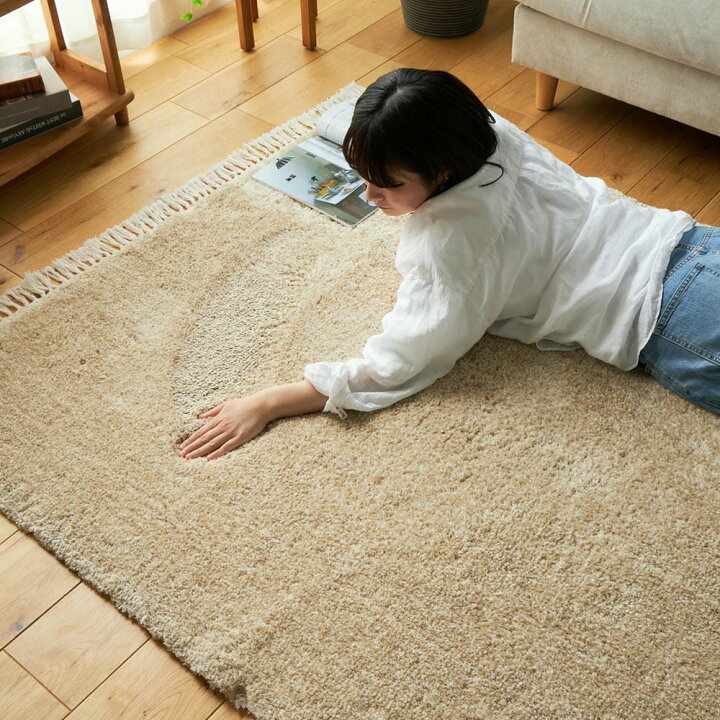 楽天市場】ラグ ふわふわ ミックスシャギー 100×150cm [ ラグマット 