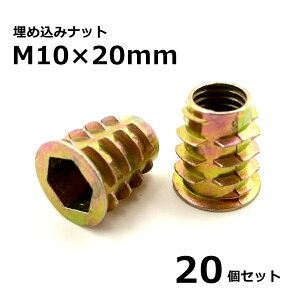 ���ߍ��� �i�b�g �yM10 X 20mm�z �Εt�� 20�� �Z�b�g �e�[�u�� �r �Œ� ���� DIY