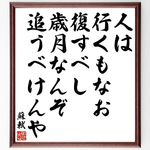 蘇軾の名言「人は行くもなお復すべし、歳月なんぞ追うべけんや」手書き書道色紙額/受注後の毛筆直筆(蘇軾 名言 時間 人生 詩人 中国文学 哲学 過去 未来 自己反省 蘇軾 名言 格言 座右の