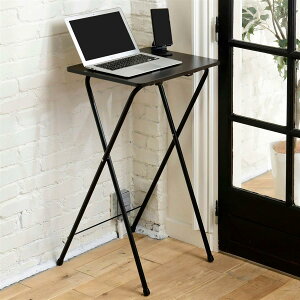 �R�P(YAMAZEN) �܂肽���݃e�[�u�� (�X�^���f�B���O�f�X�N) ����90 ���E����E�����E�M�ɋ����V�� ��50×���s52cm �T�C�h�e�[�u�� �X�^���f�B���O�f�X�N �����i �_�[�N�u���E��/�u���b�N RYST5040H90