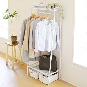 �R�P(YAMAZEN) �n���K�[���b�N �I�t�� �X���� �S�̑ω׏d50kg �R�[�g�n���K�[ ��65×���s37.5×����154.5cm �ߗގ��[ ���� �V���v�� ��l��炵 �g���i �z���C�g LMH-S(WH)