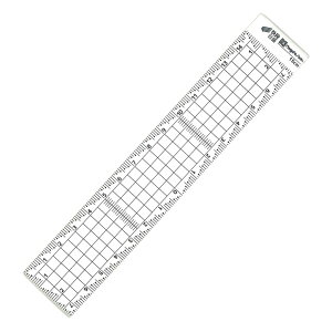 新潟精機 SK 日本製 アクリル方眼定規 快段目盛 カッティングプレート付 15cm CAGS-15KD